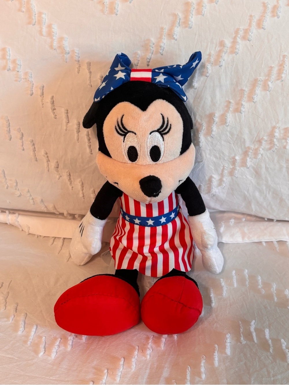 Disney Patriotic Bean Plush Minnie Mouse 9” Americana Stuffed USA
